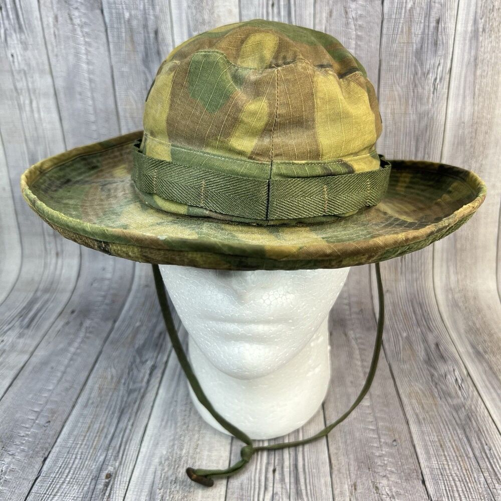 Military Hat Tropical Combat Camouflage Type II 1968 Vietnam DSA-100-68-C-1758